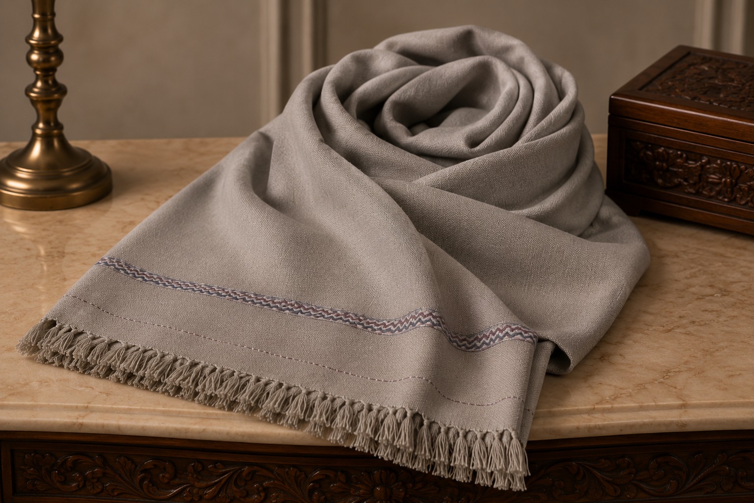 HOME premium men’s shawl – classic dark brown