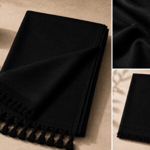 Classic Black Wool Women Shawl