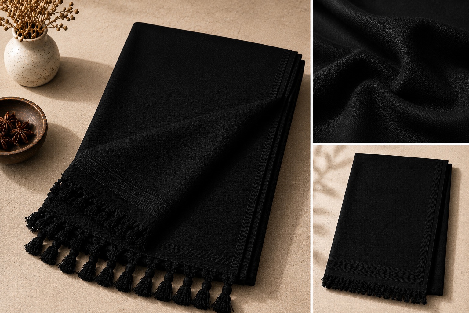 classic black wool shawl classic black wool shawl