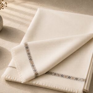 HOME Premium Ivory Wool Women Shawl