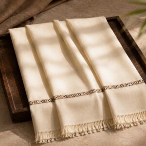 HOME Premium Menβs Shawl Ivory White