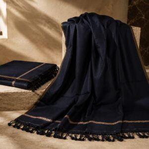 HOME premium men’s shawl – deep navy blue
