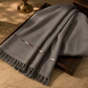 premium men’s shawl – sophisticated ash grey