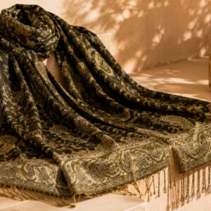 Olive Green Paisley Shawl