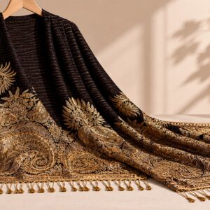 Noir Paisley Reversible Shawl
